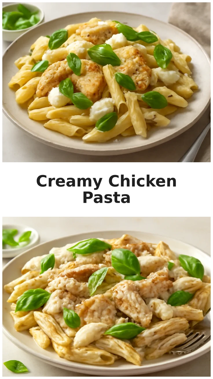Creamy Chicken Caprese Pasta with basil and parmesan 3 Creamy Chicken Caprese Pasta with Fresh Basil and Parmesan