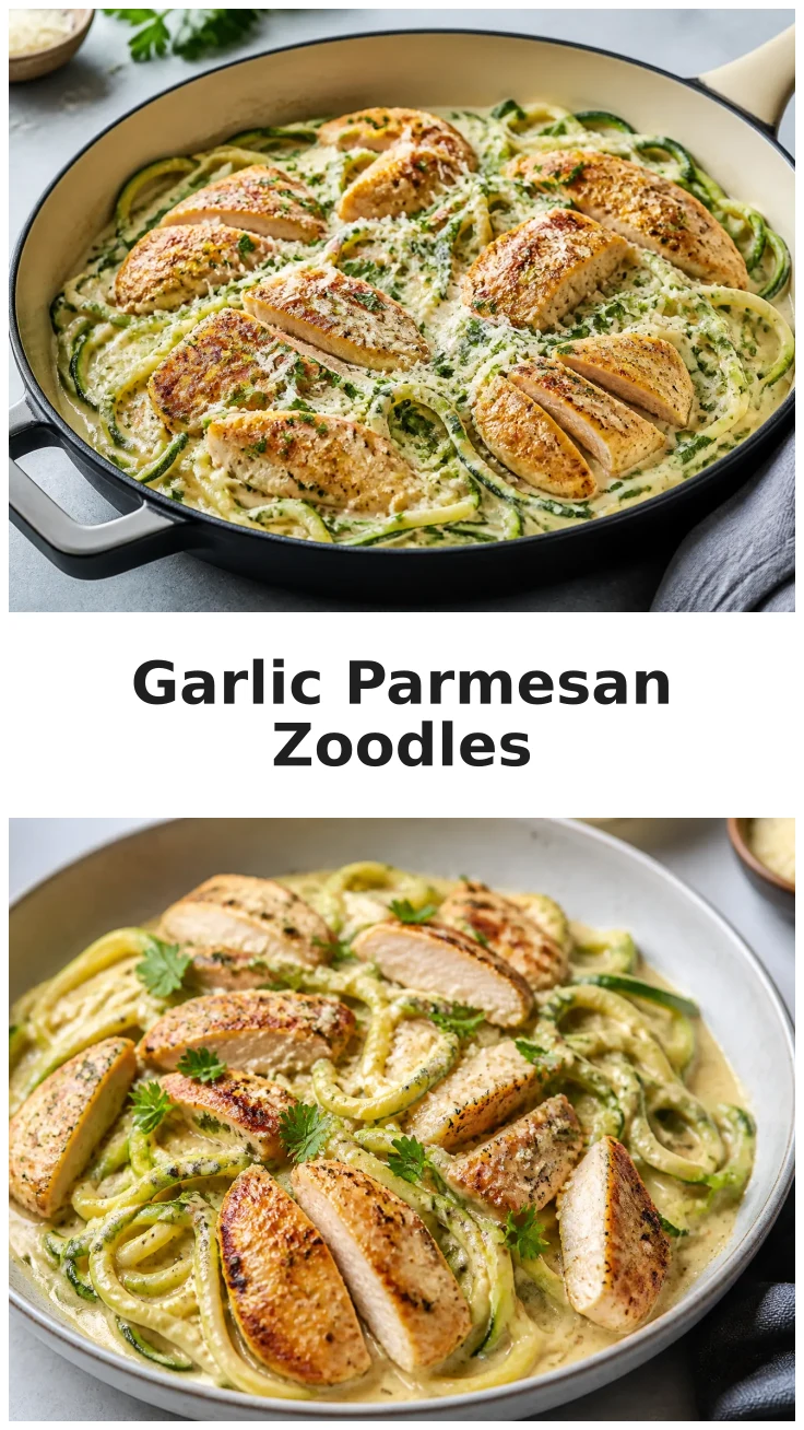Flavorful Garlic Parmesan Chicken Zoodle Skillet for Easy Dinners Flavorful Garlic Parmesan Chicken Zoodle Skillet for Easy Dinners