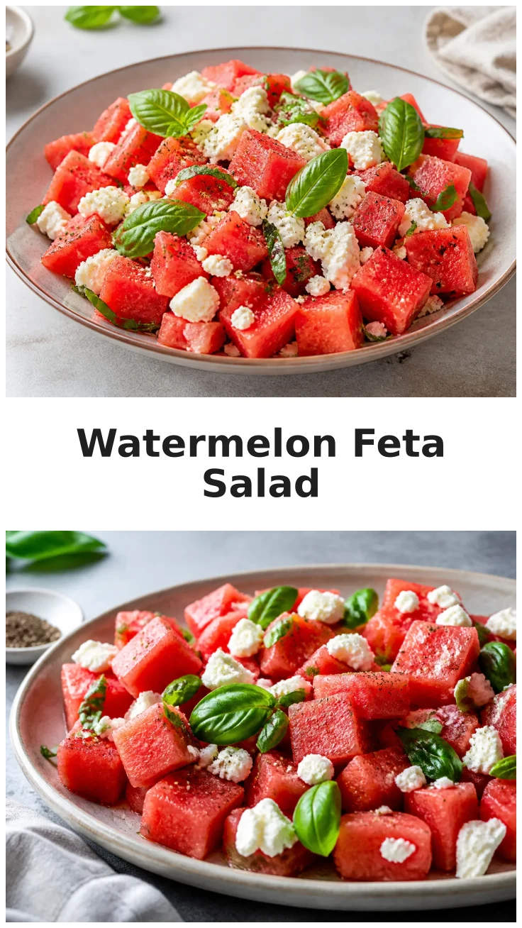 Refreshing Watermelon Feta Basil Salad for Warm Days Refreshing Watermelon Feta Basil Salad for Warm Days