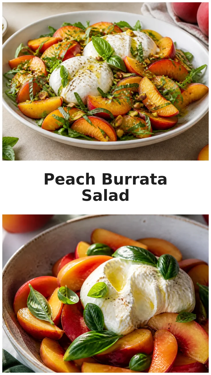 Flavorful Peach Burrata Basil Salad with Fresh Herbs Flavorful Peach Burrata Basil Salad with Fresh Herbs