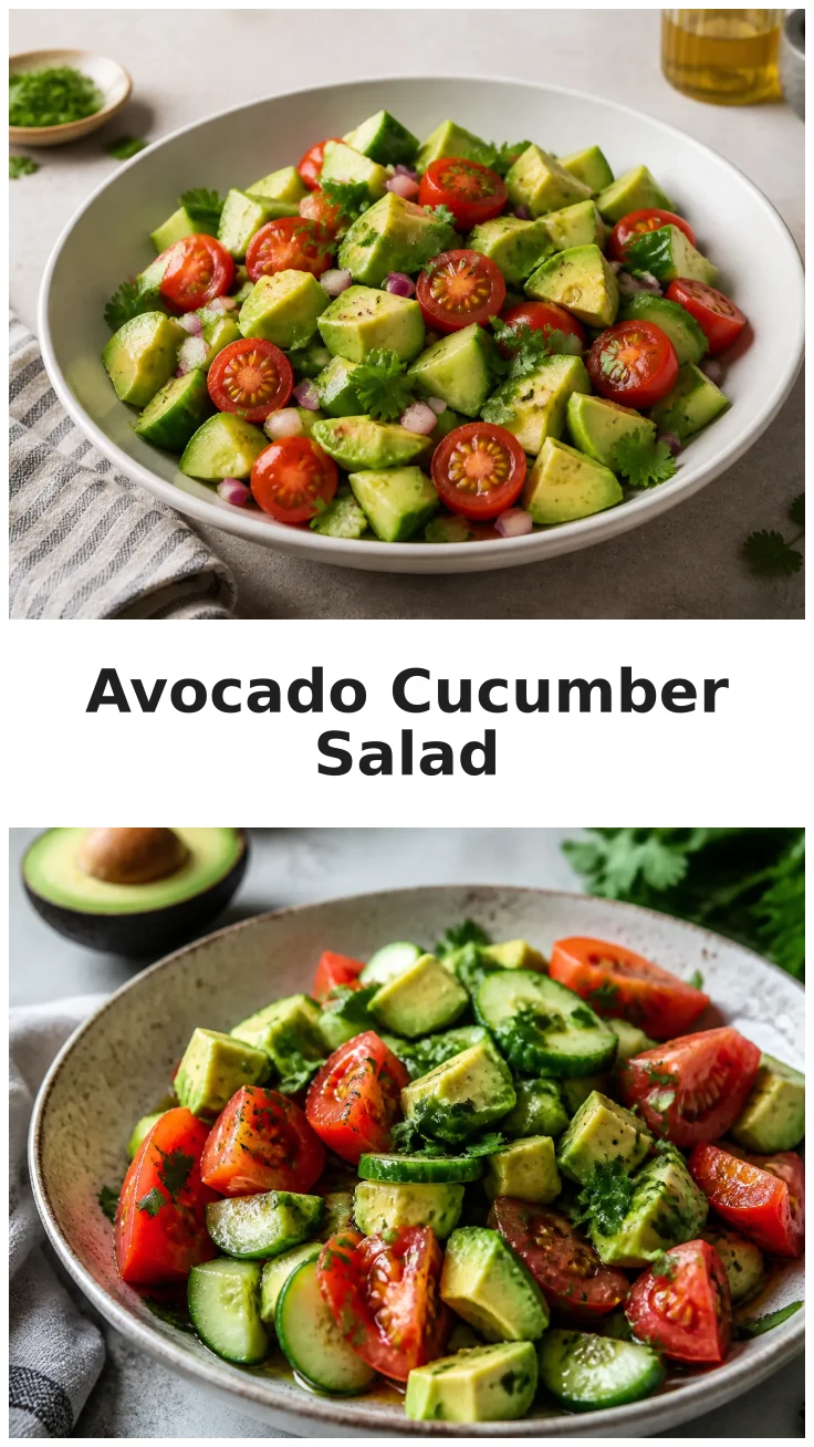 Refreshing Avocado Cucumber Tomato Salad with Simple Ingredients Refreshing Avocado Cucumber Tomato Salad with Simple Ingredients