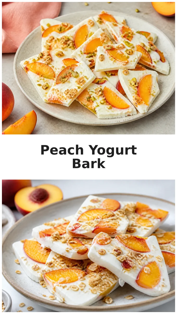 Creamy Peach Greek Yogurt Bark for a Cool Summer Treat Creamy Peach Greek Yogurt Bark for a Cool Summer Treat
