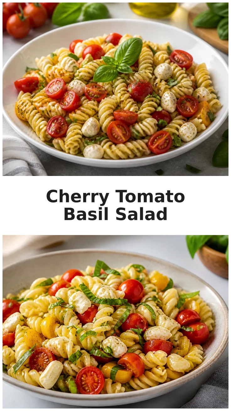 Colorful Cherry Tomato Basil Pasta Salad Bowl Recipe Colorful Cherry Tomato Basil Pasta Salad Bowl Recipe