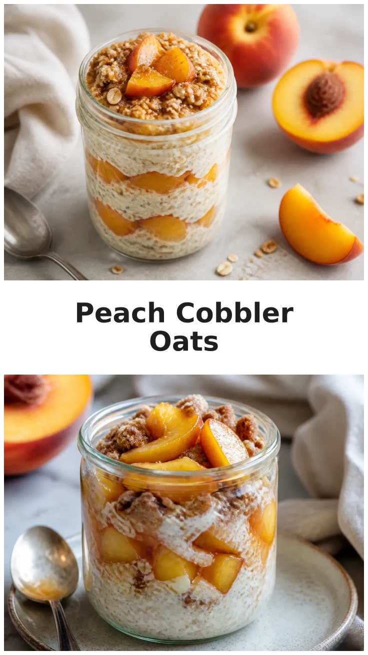 Fresh Peach Cobbler Overnight Oats Jar Recipe Fresh Peach Cobbler Overnight Oats Jar Recipe