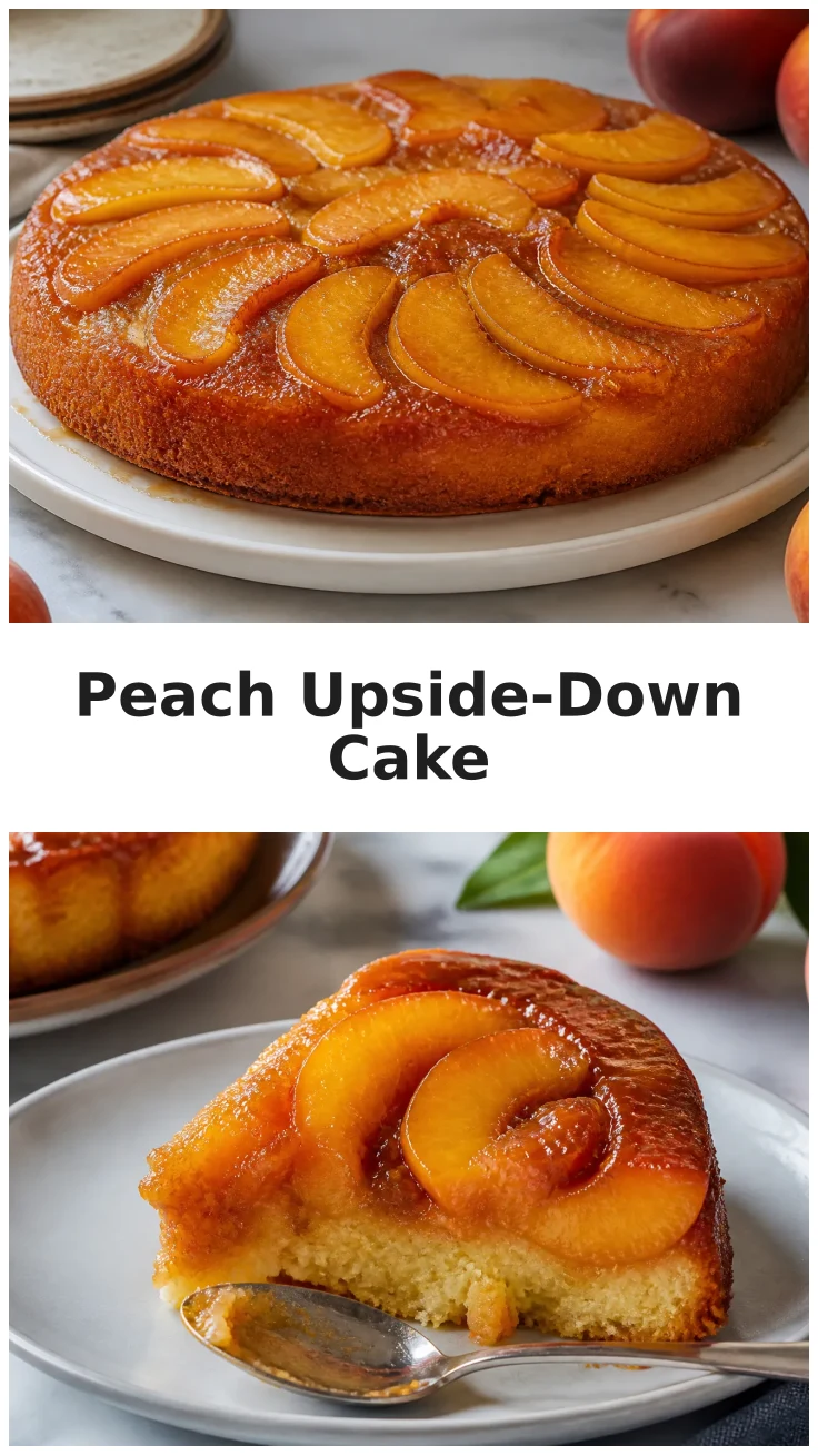 Juicy Caramelized Peach Upside-Down Cake Recipe Juicy Caramelized Peach Upside-Down Cake Recipe