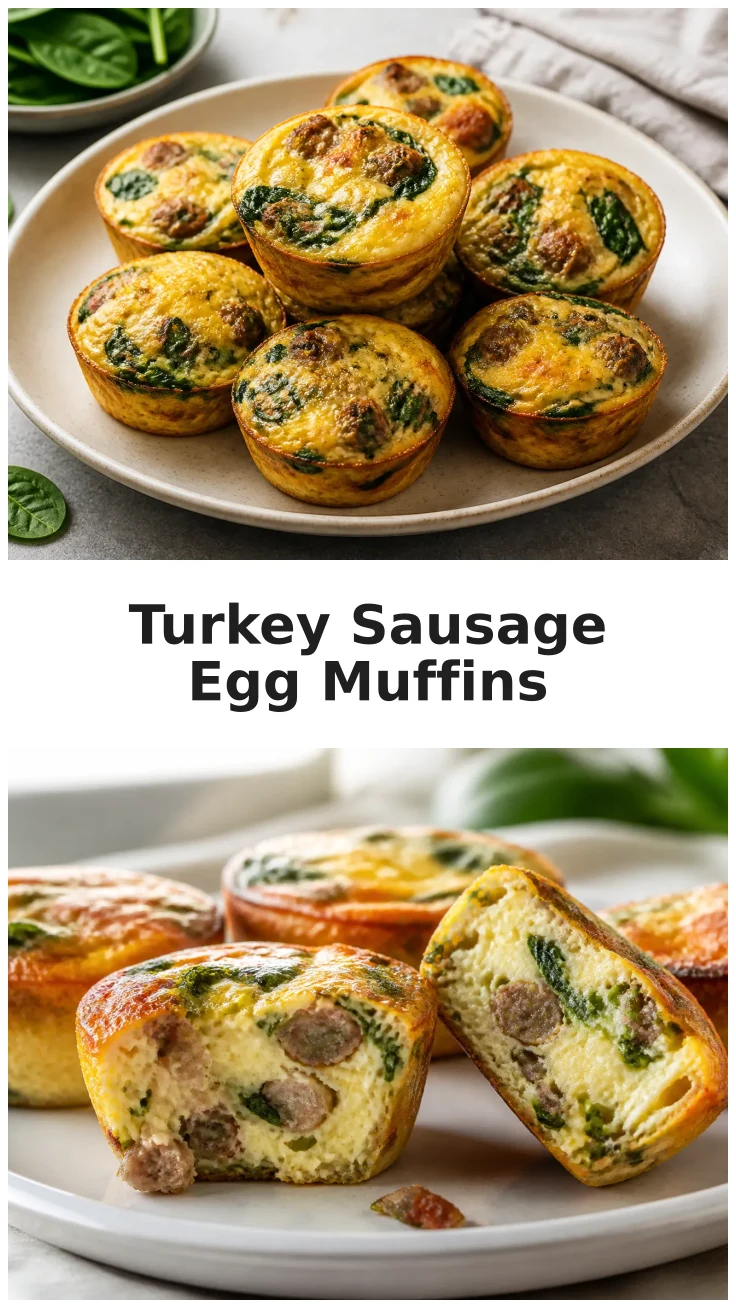 Fluffy Turkey Sausage Spinach Egg Muffins for Busy Mornings Fluffy Turkey Sausage Spinach Egg Muffins for Busy Mornings