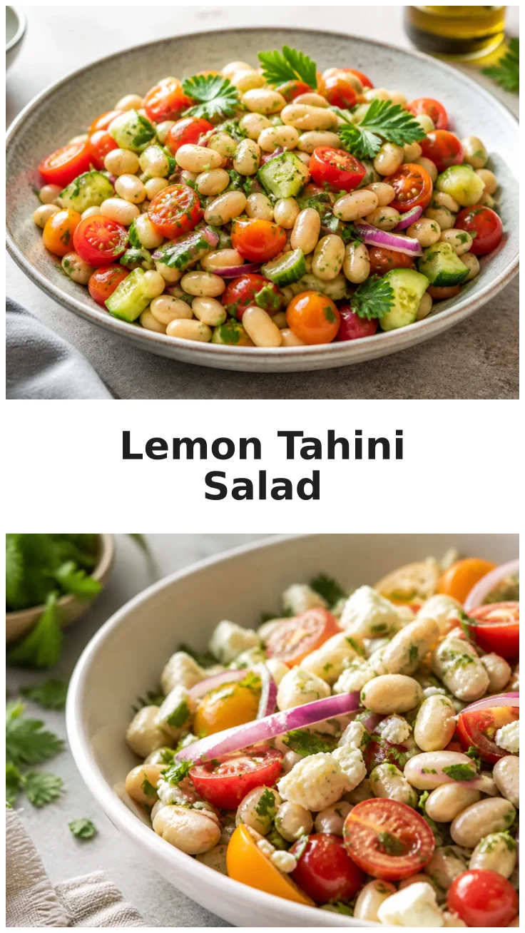 Fresh Lemon Tahini White Bean Crunch Salad Recipe Fresh Lemon Tahini White Bean Crunch Salad Recipe