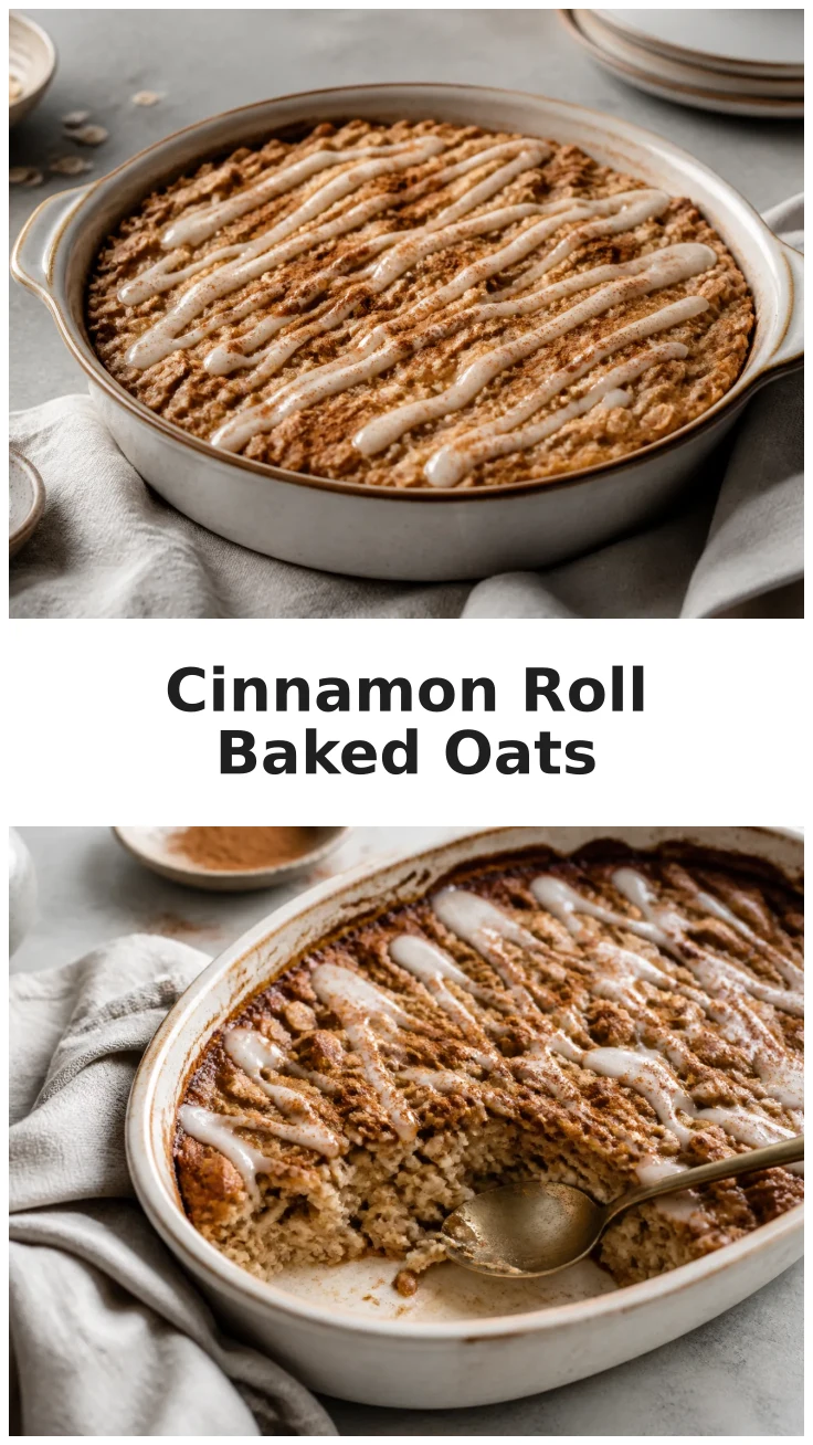 Warm Cinnamon Roll Protein Baked Oats Recipe for Breakfast Warm Cinnamon Roll Protein Baked Oats Recipe for Breakfast