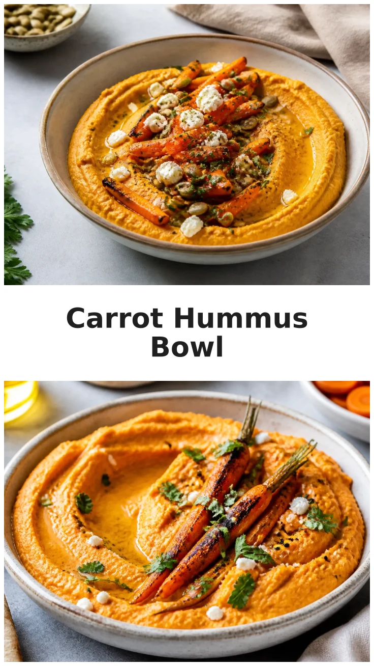 Golden Roasted Carrot Hummus Bowls for a Healthy Lunch Golden Roasted Carrot Hummus Bowls for a Healthy Lunch
