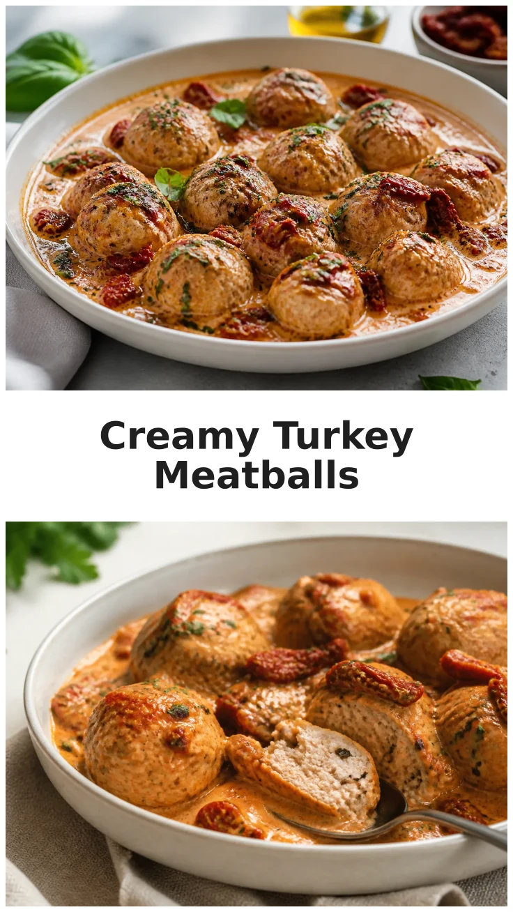 Creamy Marry Me Turkey Meatballs with Sun-Dried Tomato Sauce Creamy Marry Me Turkey Meatballs with Sun-Dried Tomato Sauce