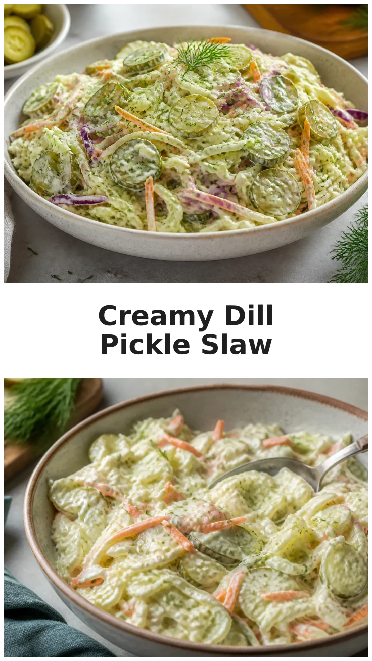 Fresh Creamy Dill Pickle Slaw Recipe for Your Next BBQ Fresh Creamy Dill Pickle Slaw Recipe for Your Next BBQ