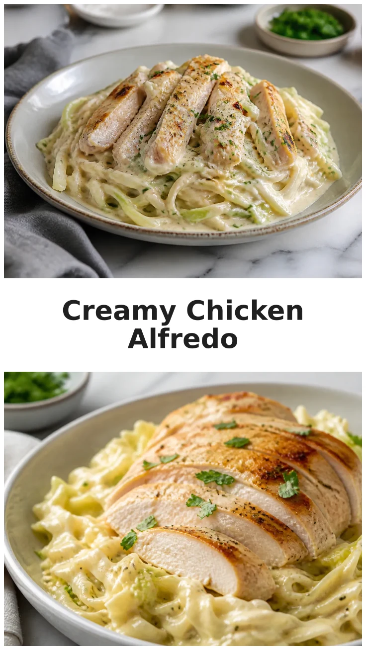 Rich Chicken Alfredo with Cabbage Noodles Recipe Rich Chicken Alfredo with Cabbage Noodles Recipe