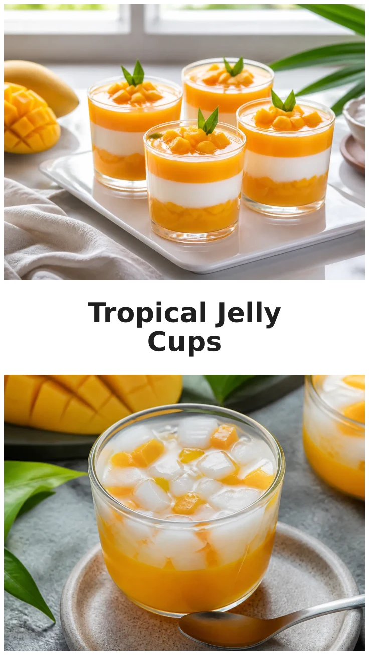 Creamy Coconut Mango Jelly Cups for Tropical Delight Creamy Coconut Mango Jelly Cups for Tropical Delight