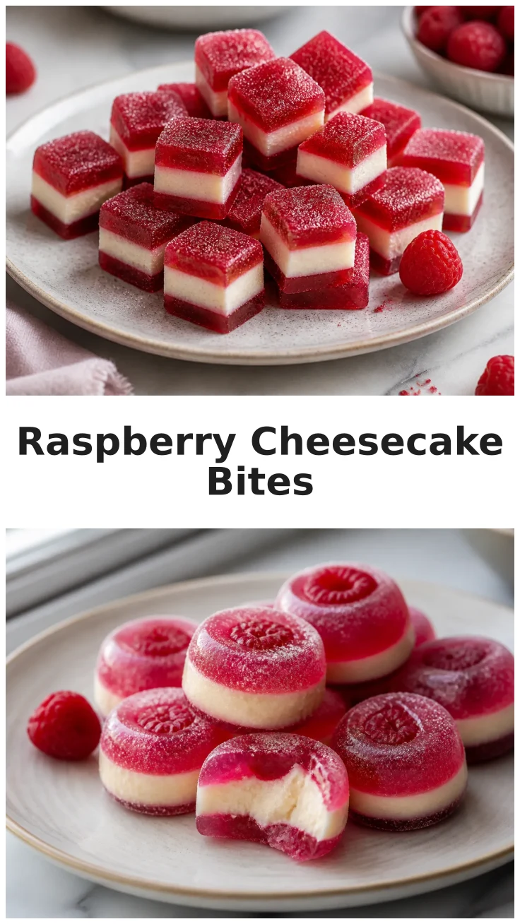 Fresh Raspberry Cheesecake Gummy Bites Recipe Fresh Raspberry Cheesecake Gummy Bites Recipe