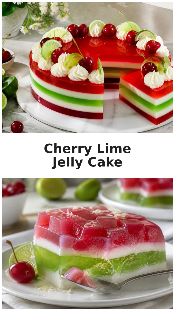 Bright Cherry Lime Layered Jelly Cake Recipe Bright Cherry Lime Layered Jelly Cake Recipe