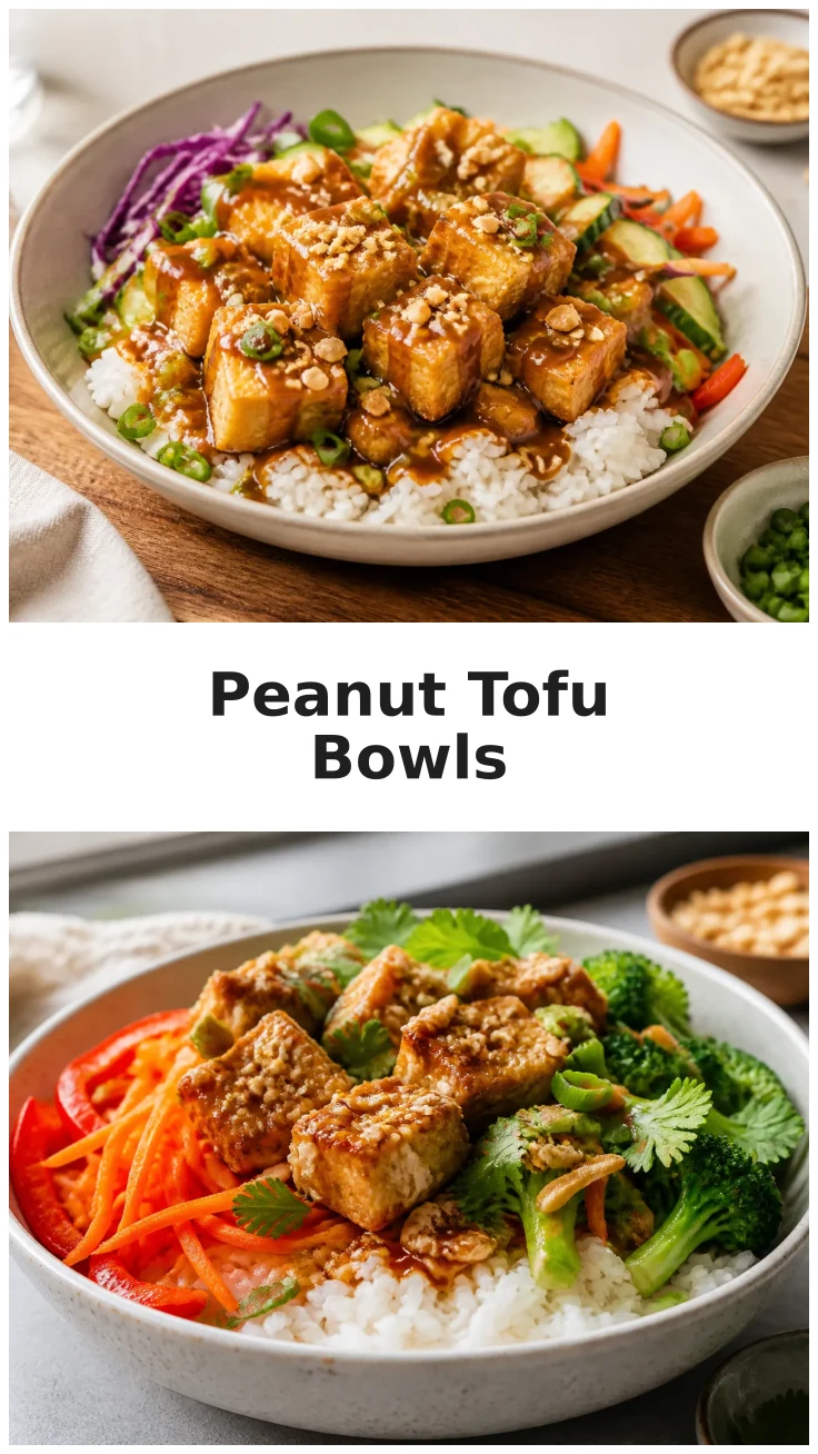 Savory Peanut Tofu Rice Bowls for a Healthy Dinner Savory Peanut Tofu Rice Bowls for a Healthy Dinner
