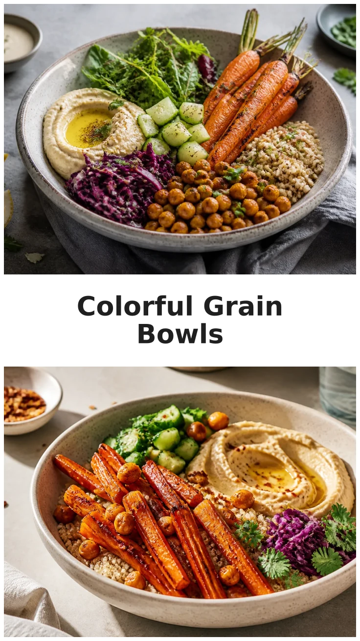 Colorful Carrot Hummus Grain Bowls for a Healthy Meal Prep Colorful Carrot Hummus Grain Bowls for a Healthy Meal Prep