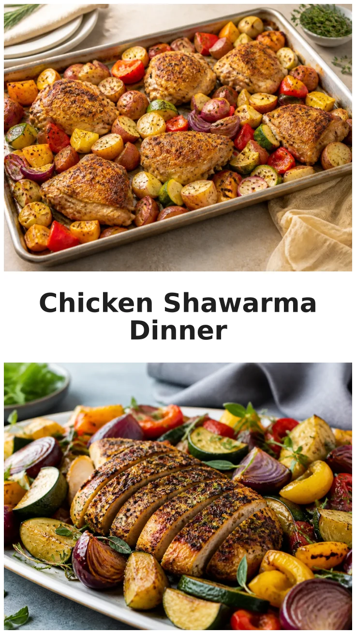 Juicy Chicken Shawarma Sheet Pan Dinner Recipe Juicy Chicken Shawarma Sheet Pan Dinner Recipe