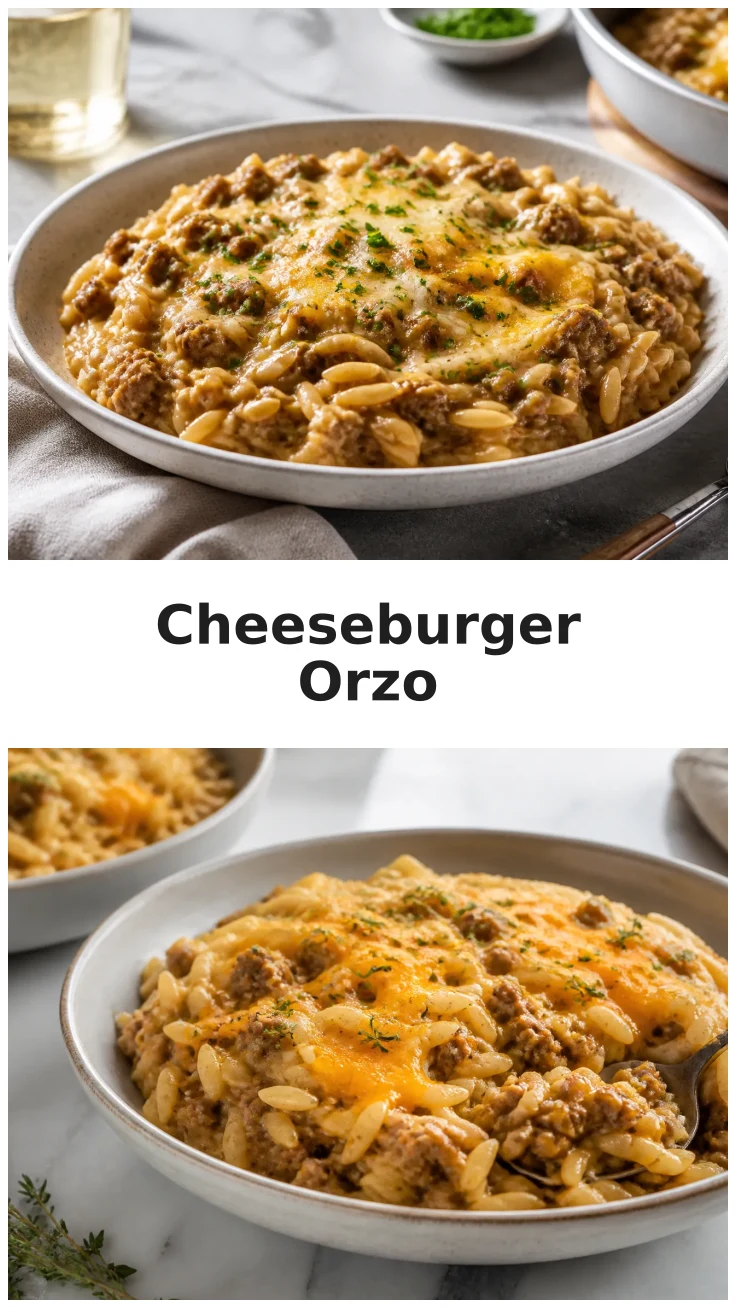 Creamy One-Pan Cheeseburger Orzo Recipe for Cozy Nights Creamy One-Pan Cheeseburger Orzo Recipe for Cozy Nights