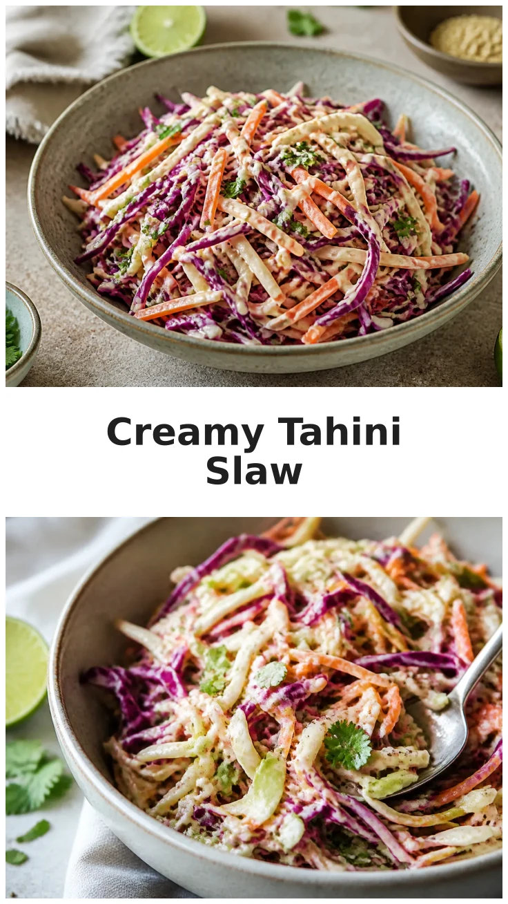 Creamy Tahini Lime Cabbage Slaw Recipe for Your Next Meal Creamy Tahini Lime Cabbage Slaw Recipe for Your Next Meal