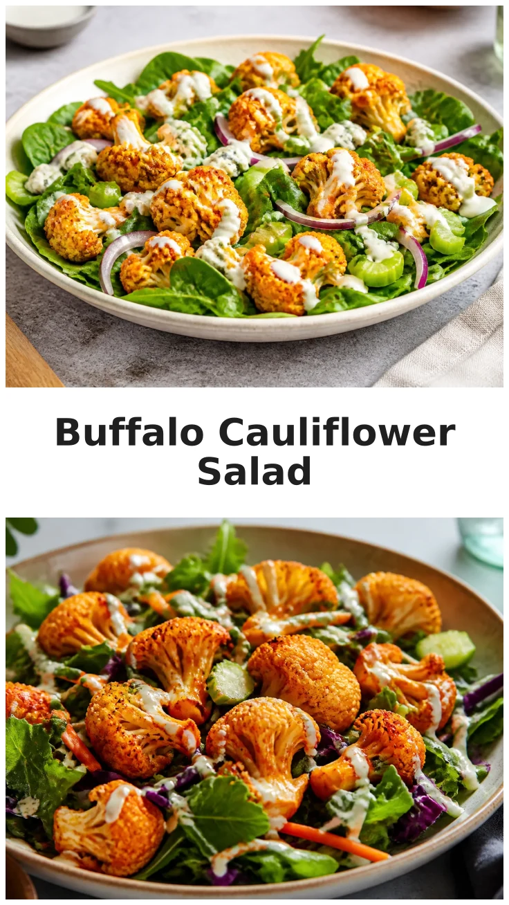 Buffalo Cauliflower Crunch Salad Recipe for Game Day Buffalo Cauliflower Crunch Salad Recipe for Game Day