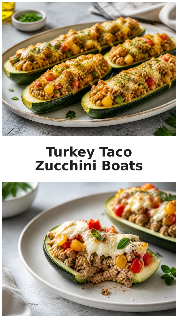 Colorful Turkey Taco Stuffed Zucchini Boats Recipe Colorful Turkey Taco Stuffed Zucchini Boats Recipe