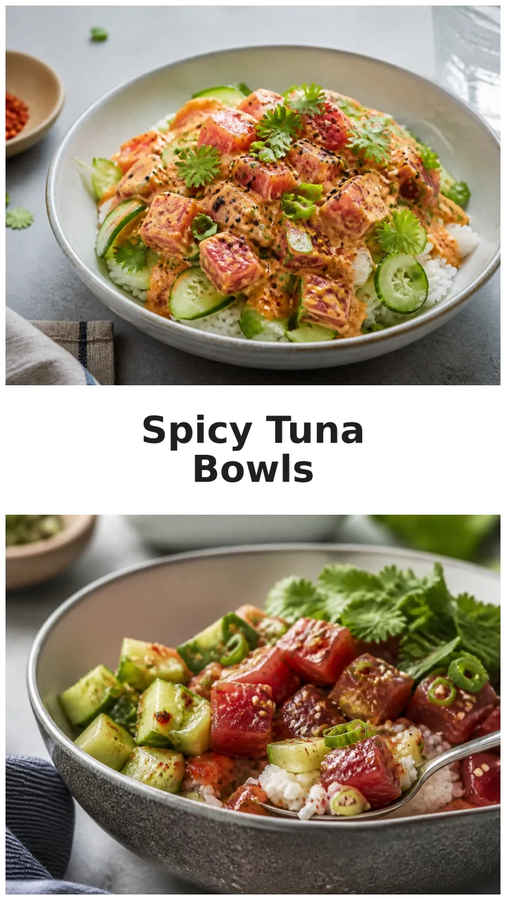 Fresh Spicy Tuna Cucumber Rice Bowls for a Healthy Lunch Fresh Spicy Tuna Cucumber Rice Bowls for a Healthy Lunch