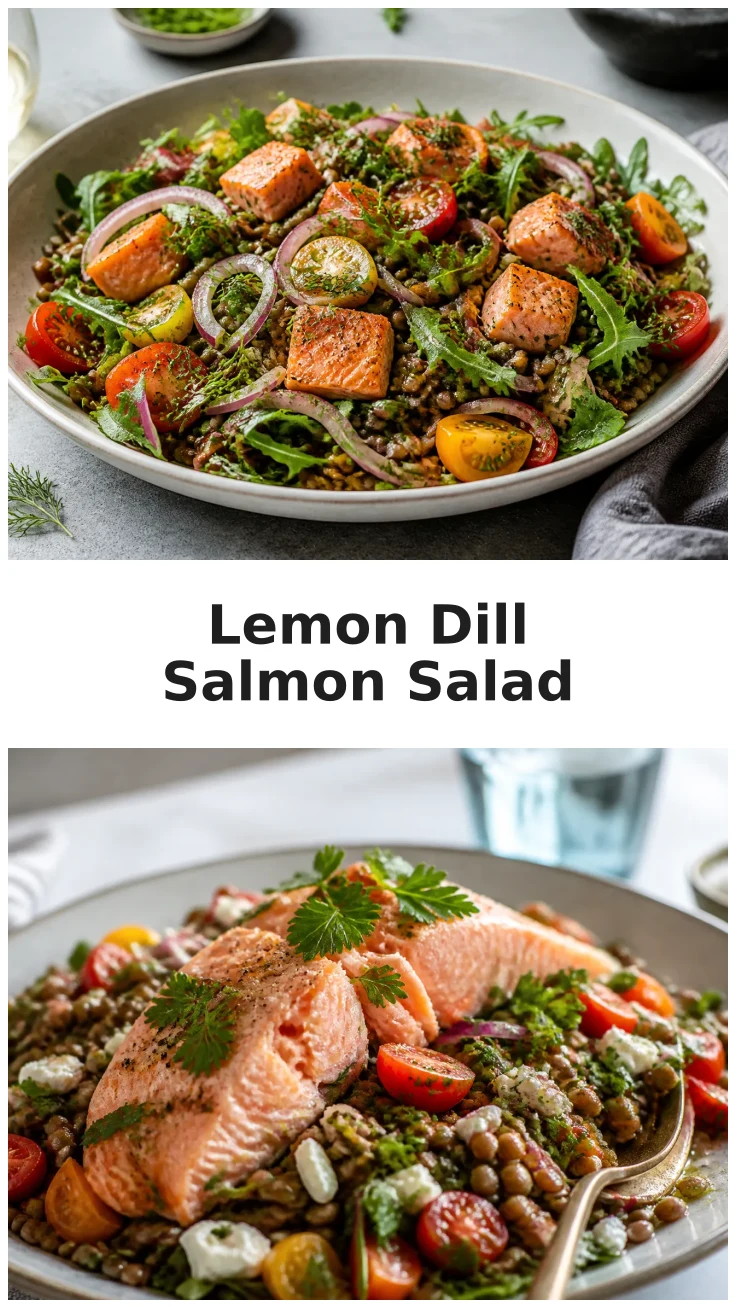 Fresh Lemon Dill Salmon Lentil Salad Recipe Fresh Lemon Dill Salmon Lentil Salad Recipe