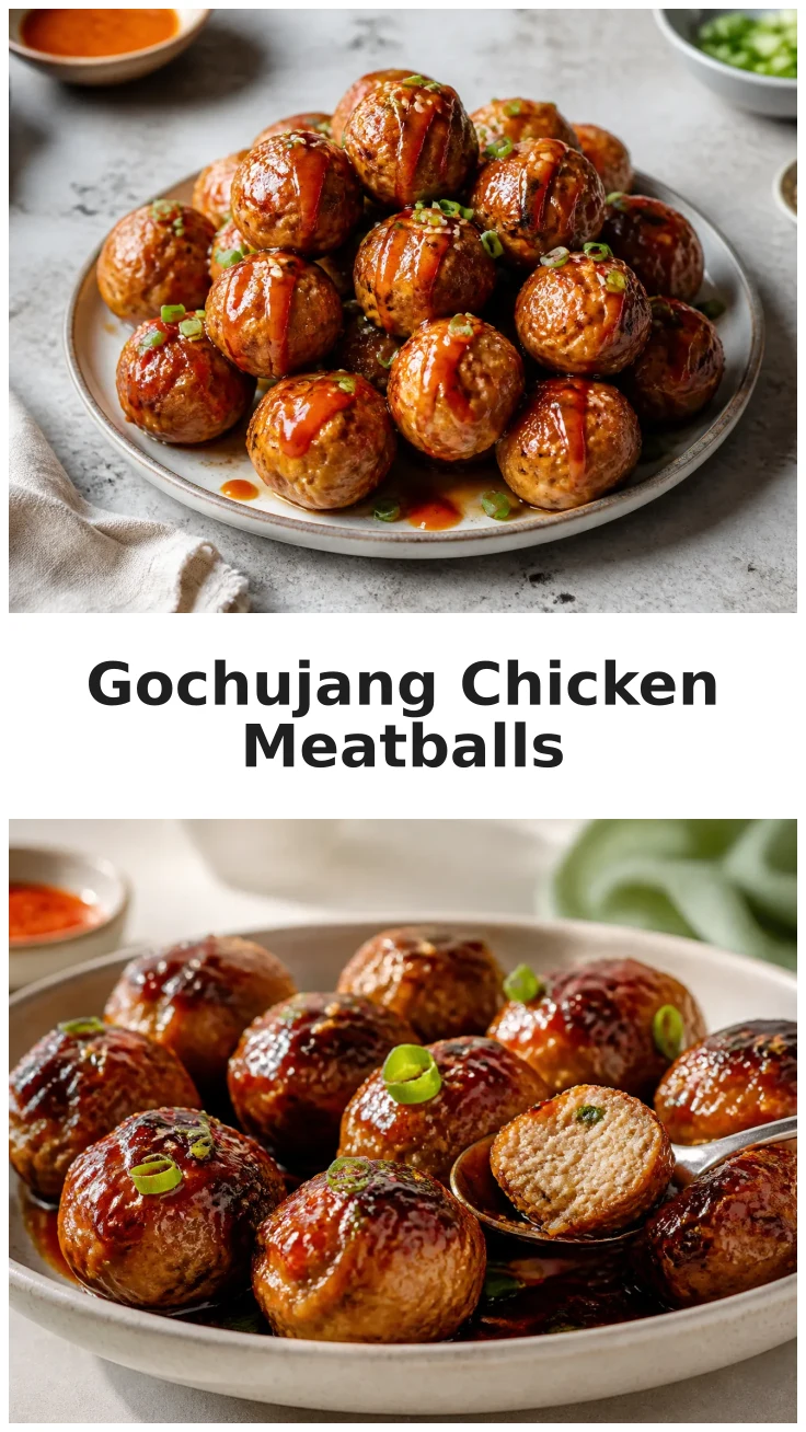 Sticky Gochujang Chicken Meatballs for Dinner Sticky Gochujang Chicken Meatballs for Dinner