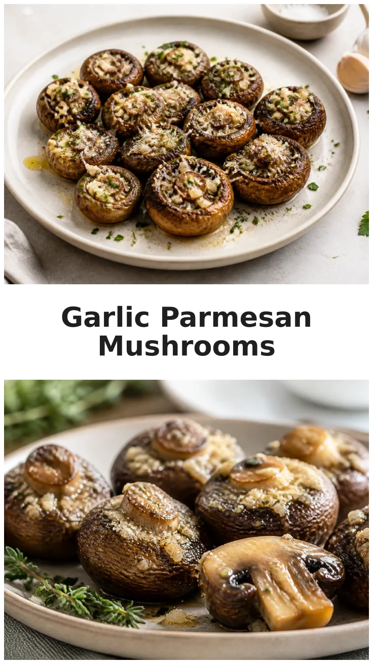 Roasted Garlic Parmesan Mushrooms Recipe for Savory Sides