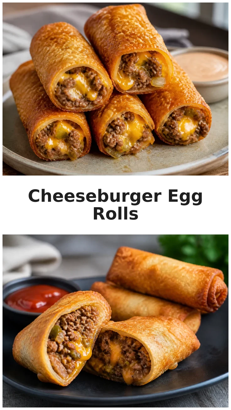 Crispy Air Fryer Cheeseburger Egg Rolls Recipe Crispy Air Fryer Cheeseburger Egg Rolls Recipe