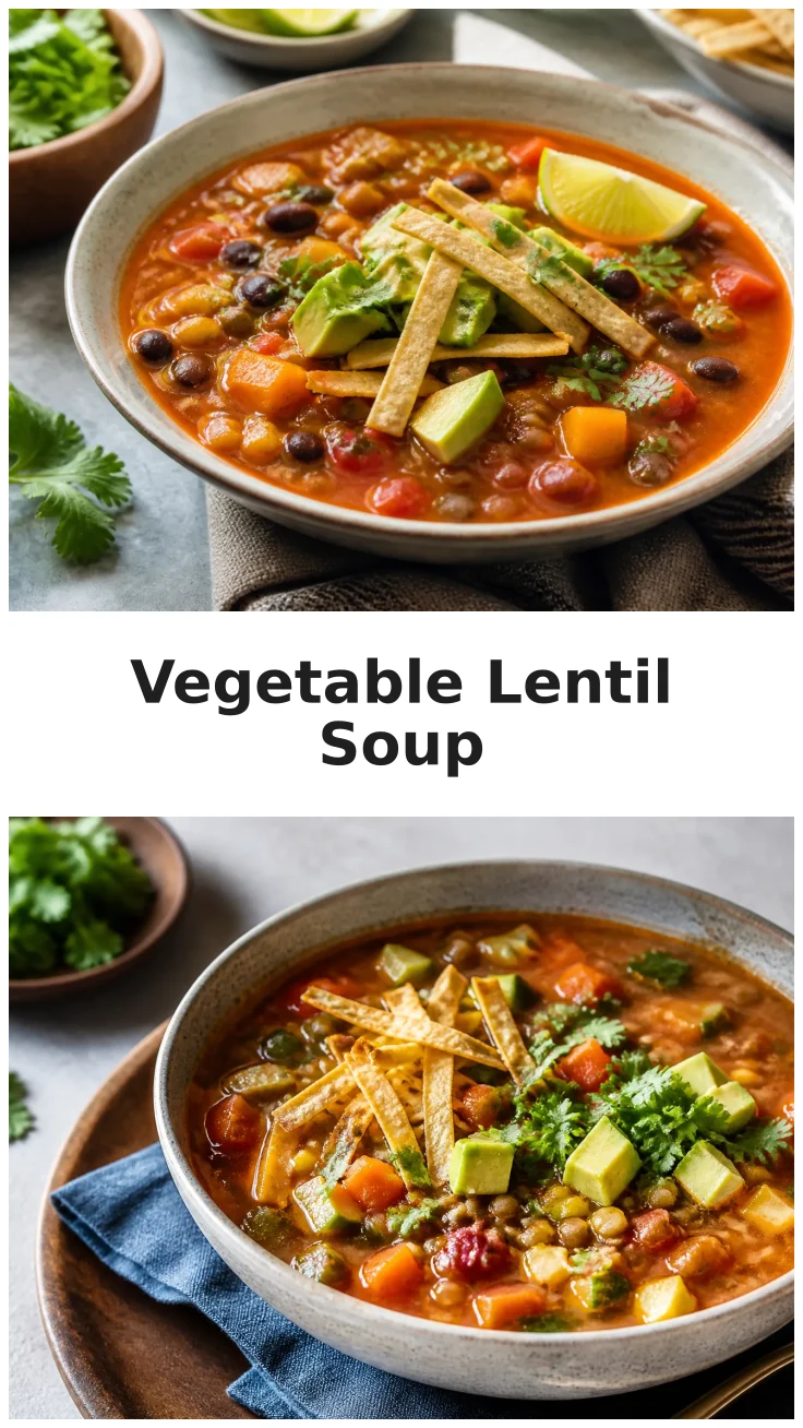 Colorful Vegetable Lentil Tortilla Soup Recipe for a Healthy Meal Colorful Vegetable Lentil Tortilla Soup Recipe for a Healthy Meal