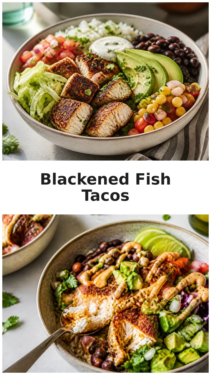 Delicious Blackened Fish Taco Bowls for Dinner Delicious Blackened Fish Taco Bowls for Dinner