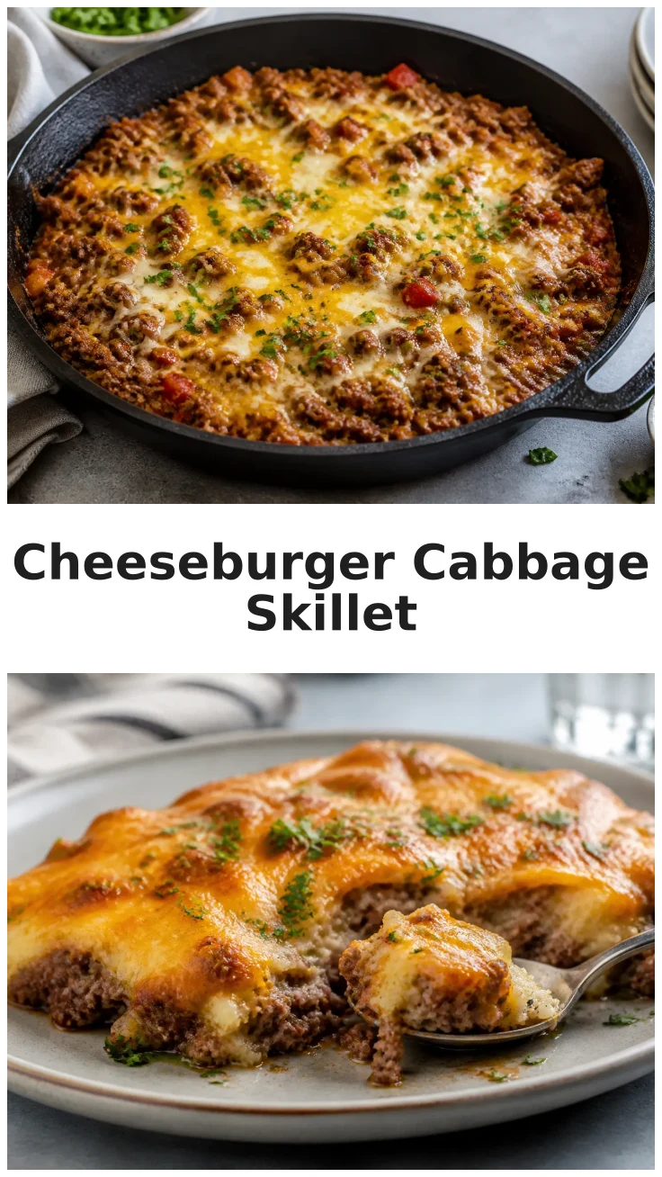 Cheesy Cheeseburger Cabbage Skillet for Dinner